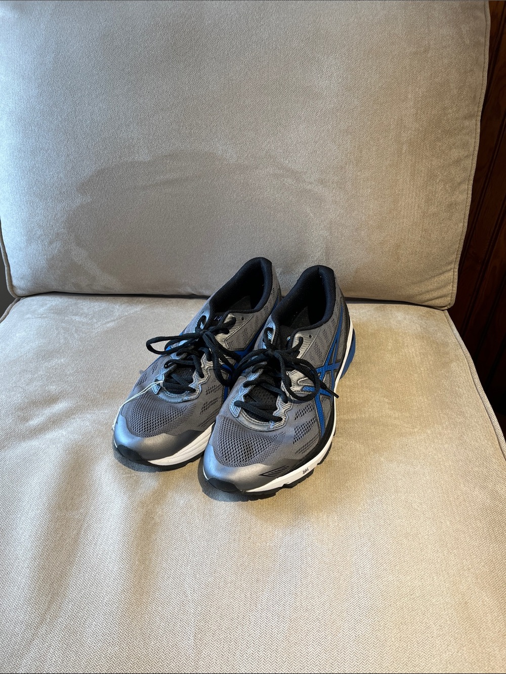 Asics Gray and Blue Men's Athletic Running Shoes